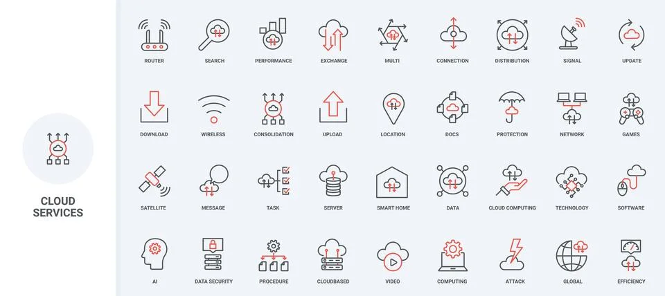 Cloud service and decentralized application, software, network connection line Illustrazione stock