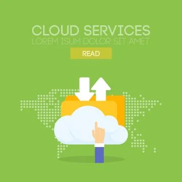 Cloud service banner concept. Vector 库存插图