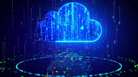 Cloud service big data information stream Stock Footage 141200452