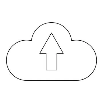 Cloud service   the black color icon . Stock Illustration