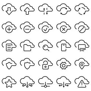 Cloud service. Cloud Computing. Cloud storage. Illustrazione stock