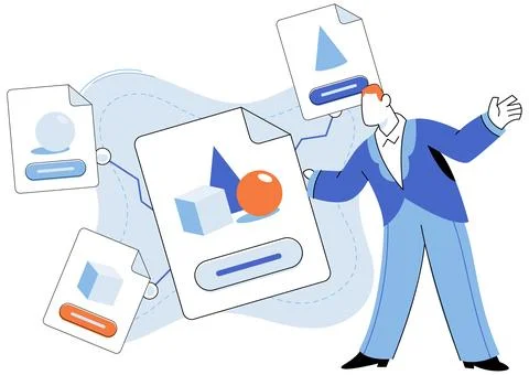 Cloud service. Cloud storage offers convenient and secure way to store business 스톡 일러스트