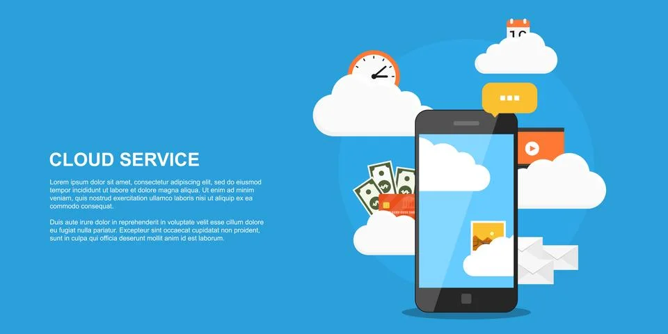 Cloud service concept Stock Illustration