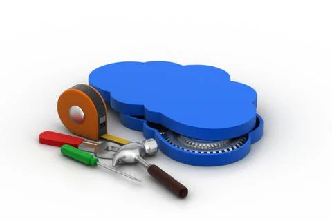 Cloud service concept Stock Illustration