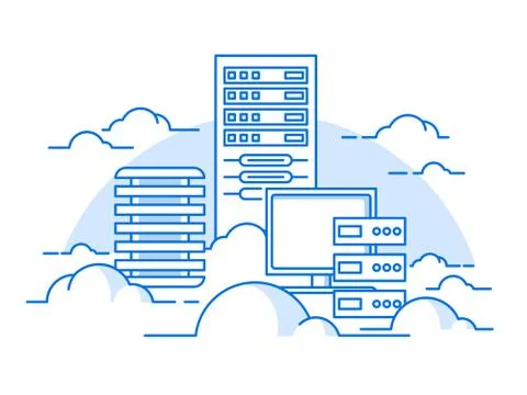 Cloud service database Illustrazione stock