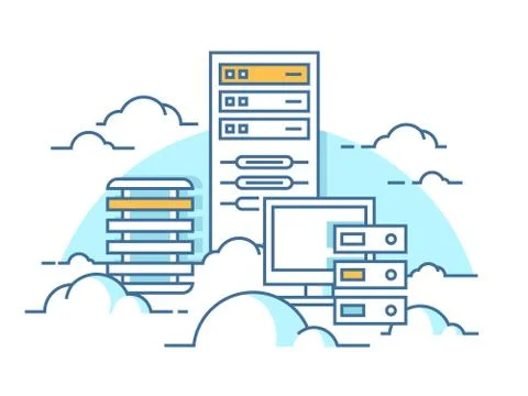 Cloud service database Illustrazione stock