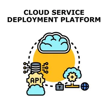 Cloud service deployment platform for software development Stock Illustration