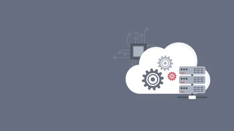 Cloud service flat icon animation for an explainer video Stock Footage 243061503