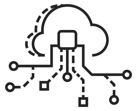 Cloud service icon. Secure data storage symbol Stock Illustration