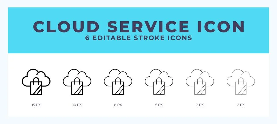 Cloud service icon vector for web. And mobile app. Editable stroke outline .. Stock Illustration
