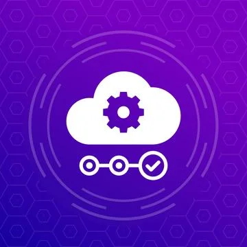 Cloud service icon for web and apps Stock Illustration