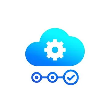 Cloud service icon on white Stock Illustration