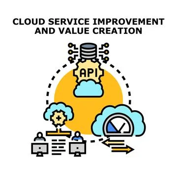 Cloud service improvement and value creation concept Stock Illustration