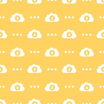 Cloud Service Information Upload Seamless Silhouette Pattern 스톡 일러스트