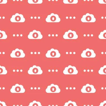 Cloud Service Information Upload Seamless Silhouette Background Stock Illustration