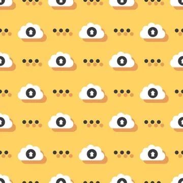Cloud Service Information Upload Seamless Pattern イラスト素材