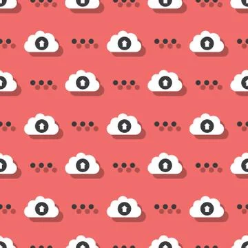 Cloud Service Information Upload Seamless Background Stock Illustration