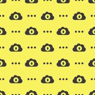 Cloud Service Information Upload Technology Seamless Silhouette Background Stock Illustration