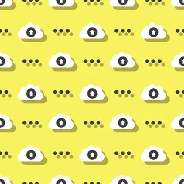 Cloud Service Information Upload Technology Seamless Background Stock Illustration