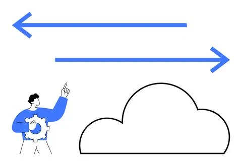 Cloud Service Integration with User Interaction Illustrative Concept Stockillustratie