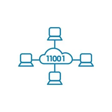 Cloud service linear icon concept. Cloud service line vector sign, symbol Ilustración de archivo