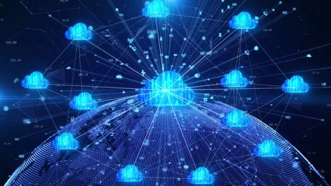 Cloud service network covers the world Stock Footage 182311581