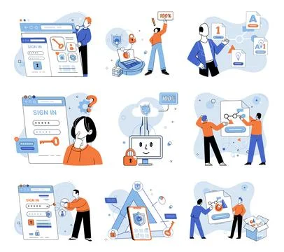 Cloud service. Networking technologies enable seamless communication within Stock Illustration