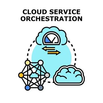 Cloud service orchestration managing networking data infrastructure イラスト素材