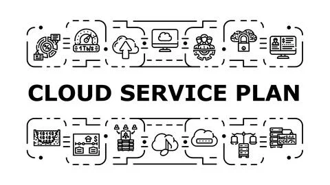 Cloud service plan banner icon vector illustration Stock Illustration