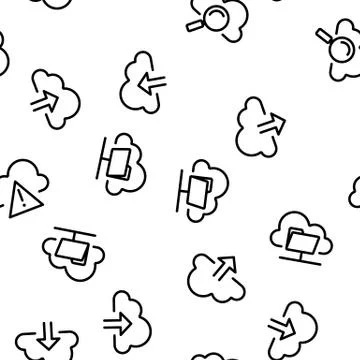 Cloud Service Seamless Pattern Vector Stock Illustration