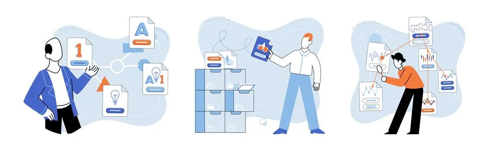 Cloud service. Software plays critical role in delivering and managing cloud Illustrazione stock