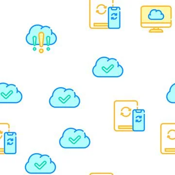 Cloud Service Storage Collection Icons Set Vector 스톡 일러스트