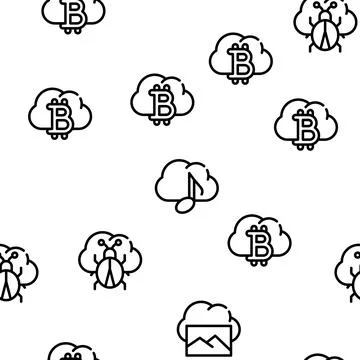Cloud Service Storage Vector Seamless Pattern Stock Illustration