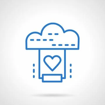 Cloud service vector icon simple line style Stock Illustration