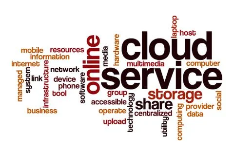 Cloud service word cloud concept 스톡 일러스트