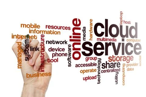 Cloud service word cloud concept Foto stock