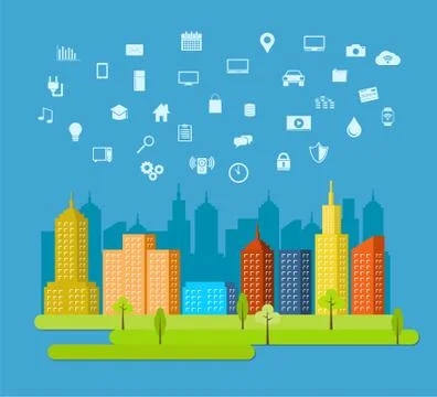 Cloud services. Abstract technology background. Stock Illustration