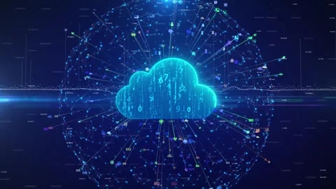 Cloud services and cloud computing network nodes Stock Footage 279040055