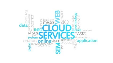 Cloud Services, Animated Typography 스톡 일러스트