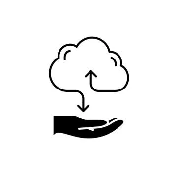 Cloud services black icon, vector sign on isolated background. Cloud services Stock Illustration