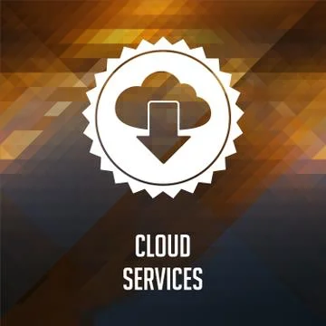 Cloud Services Concept on Triangle Background. Stock Illustration