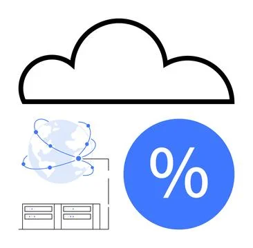 Cloud services, global data, digital analytics, networking, technology infras イラスト素材