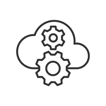 Cloud Services, icon in line design. Cloud Services, cloud computing, cloud Stock Illustration