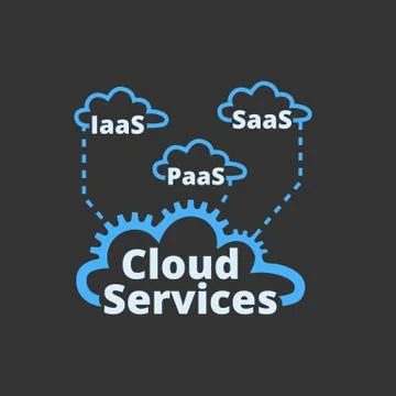 Cloud services icon. Technology, packaged software, decentralized application 스톡 일러스트