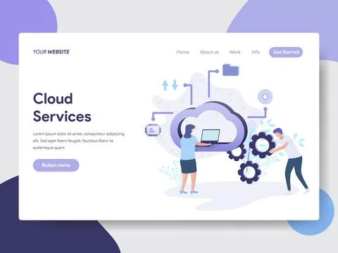 Cloud Services Illustration for Web Pages Stock Illustration