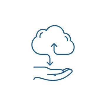 Cloud services line icon concept. Cloud services flat vector symbol, sign Stockillustratie