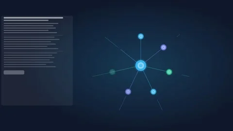 Cloud Services Map Dark Navy Network 4K Stock Footage 342618002