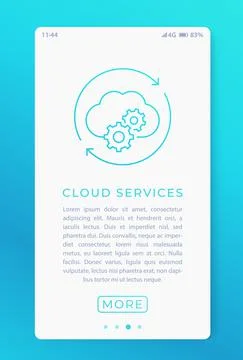 Cloud services in mobile app, vector Stock Illustration
