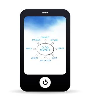 Cloud services mobile phone Stock Illustration