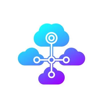 Cloud services or Saas icon on white Stock Illustration